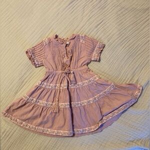 Ivy City Co - pink 100% cotton dress - baby girl size 12-18m